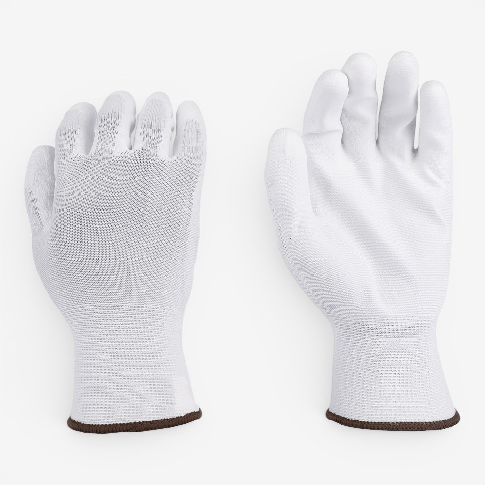 13 Gauge Nylon/Polyester Liner Coated Grey PU on Palm Glove