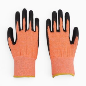 Anti cut Polyester HPPE glassfiber level 5  PU dipping on palm working glove