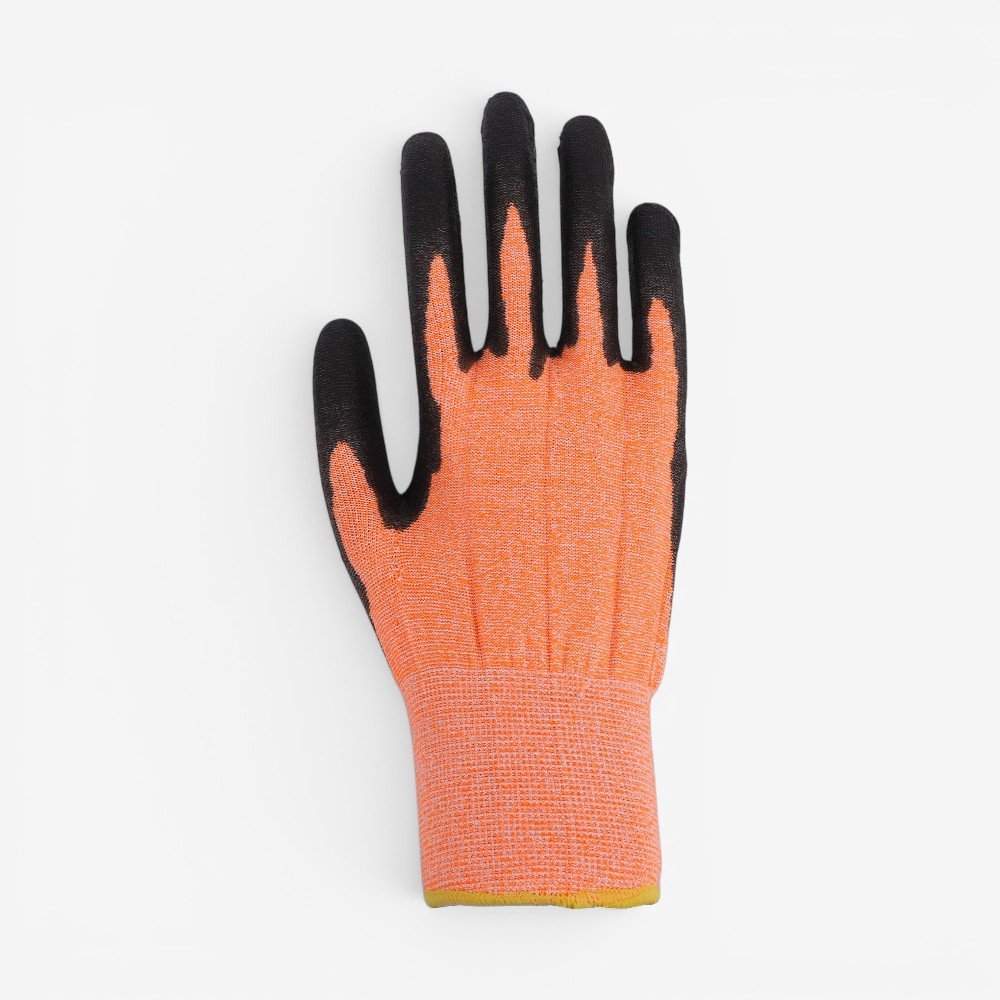 Anti cut Polyester HPPE glassfiber level 5 PU dipping on palm working glove - Image 3
