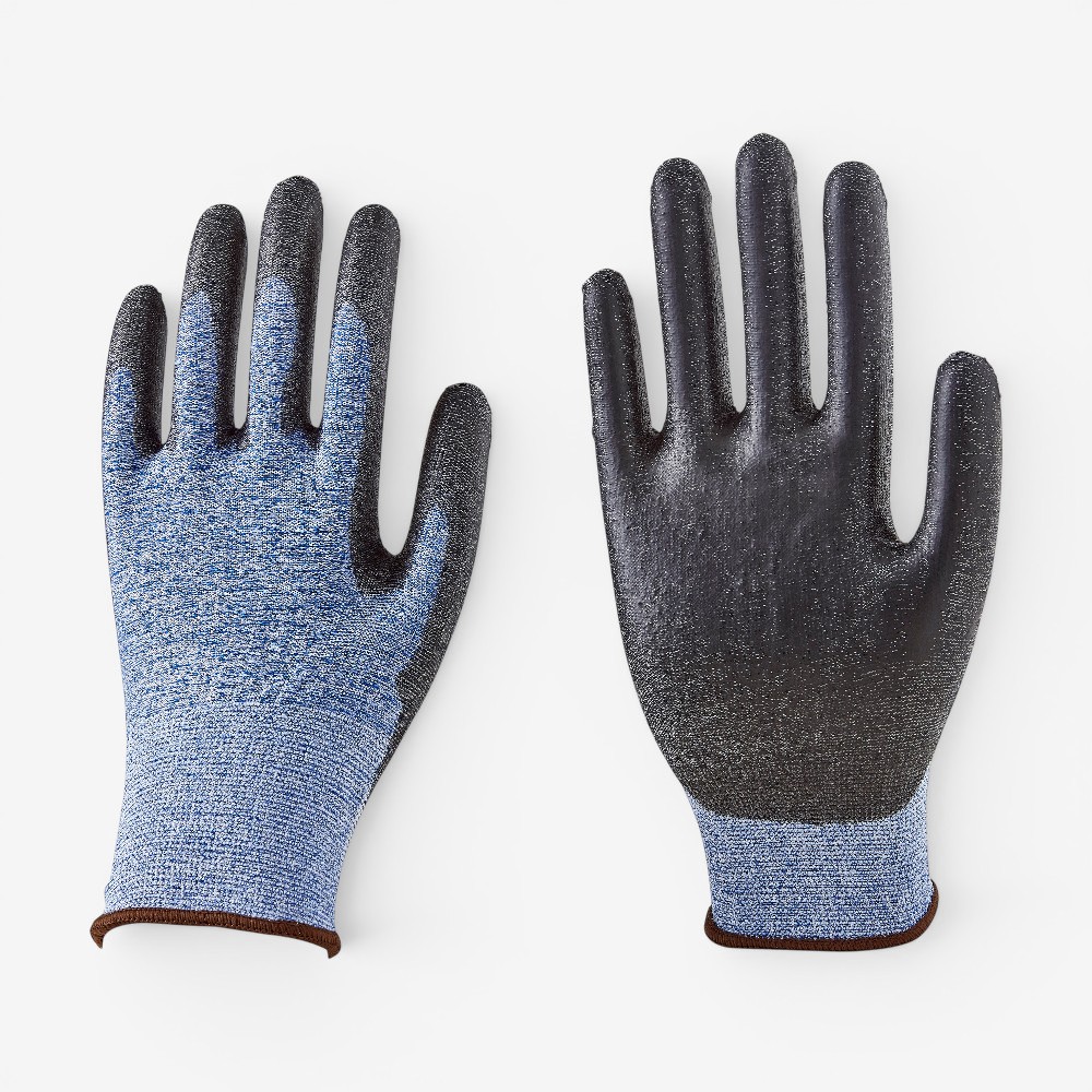 Anti cut Nylon HPPE glassfiber level 5 PU dipping on palm working glove - Image 2