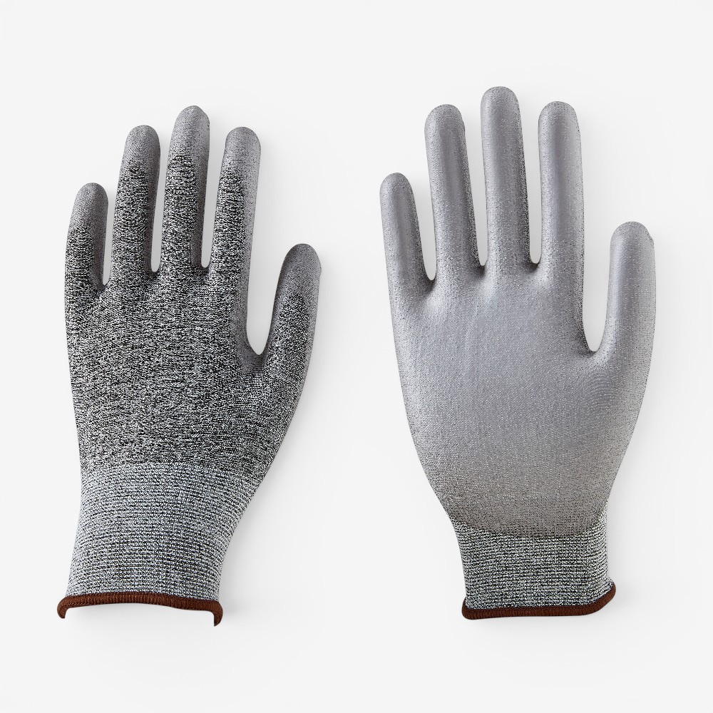 Anti cut Nylon HPPE glassfiber level 5 PU dipping on palm working glove - Image 3
