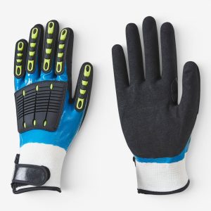 13 G polyester TPR Anti-vibration nitrile full coated gloves
