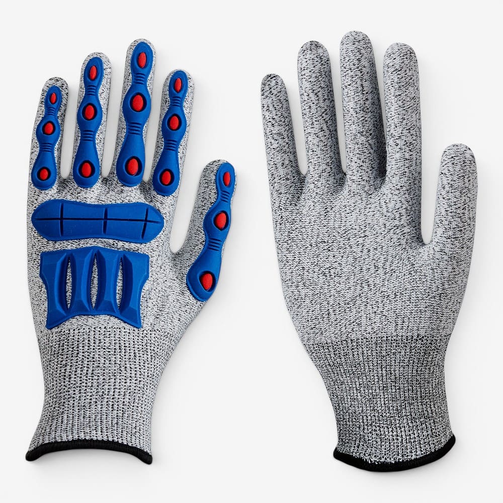 TPR Anti-Cutting level 5 and anti-vibration on palm gloves