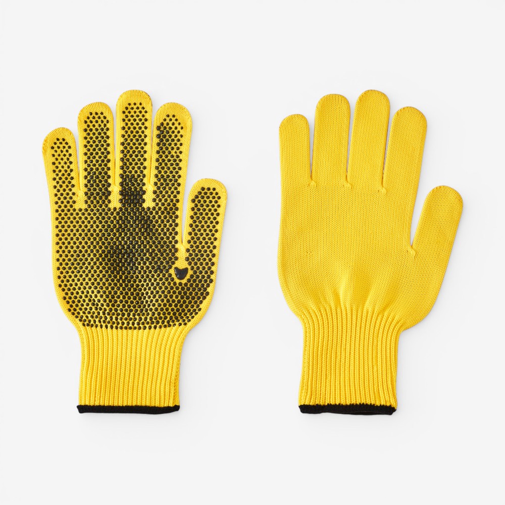 10G Natural Poly Cotton PVC Dotted Construction Safety Gloves - Image 2