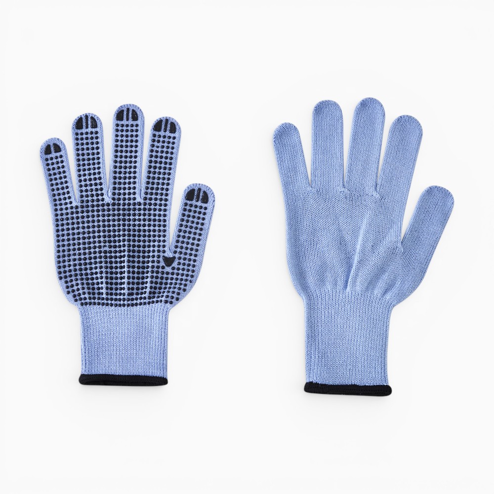 10G Natural Poly Cotton PVC Dotted Construction Safety Gloves - Image 4