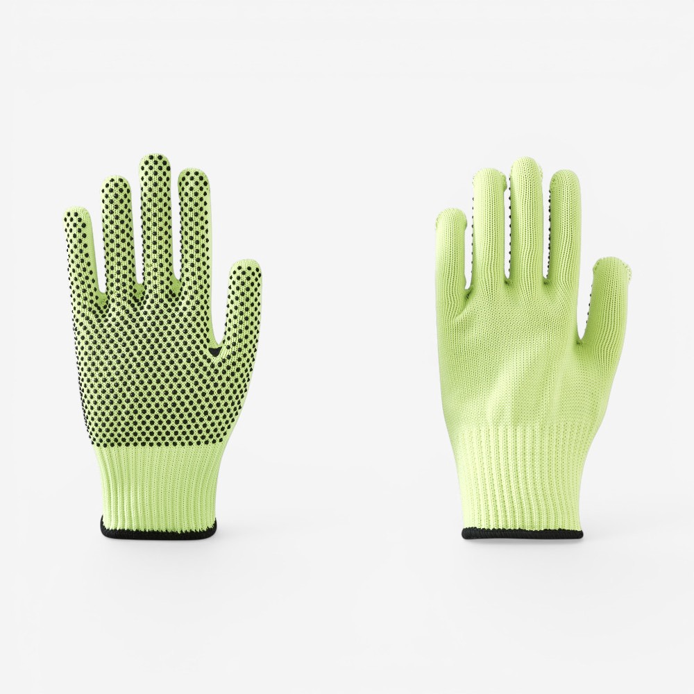 10G Natural Poly Cotton PVC Dotted Palm Work Gloves