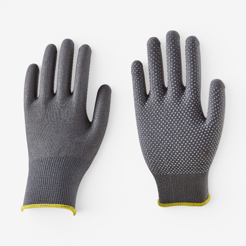 13G Grey Liner PVC Dotted Palm Work Gloves