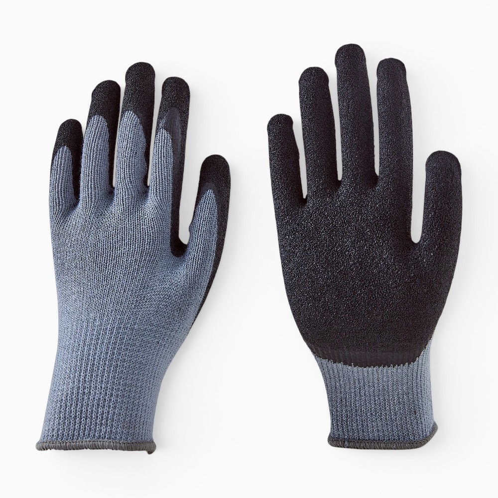 10G Cotton Liner Wrinkle Latex Palm Coated Work Gloves
