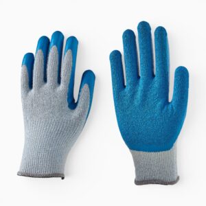 7G Cotton Liner Black Wrinkle Sandy Latex Coated Work Gloves
