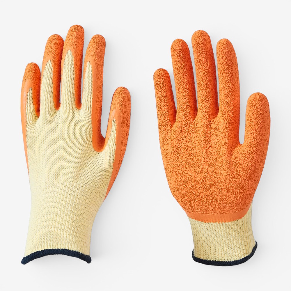 10G Cotton Liner Wrinkle Latex Palm Coated Work Gloves - Image 2