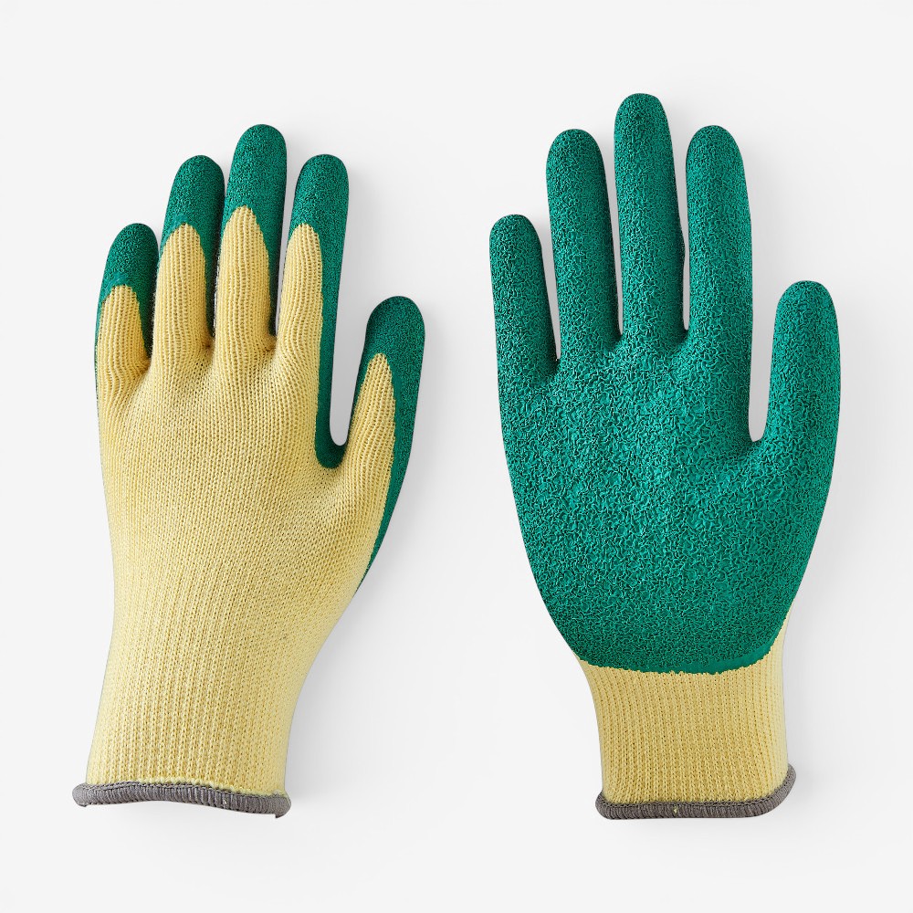 10G Cotton Liner Wrinkle Latex Palm Coated Work Gloves - Image 5