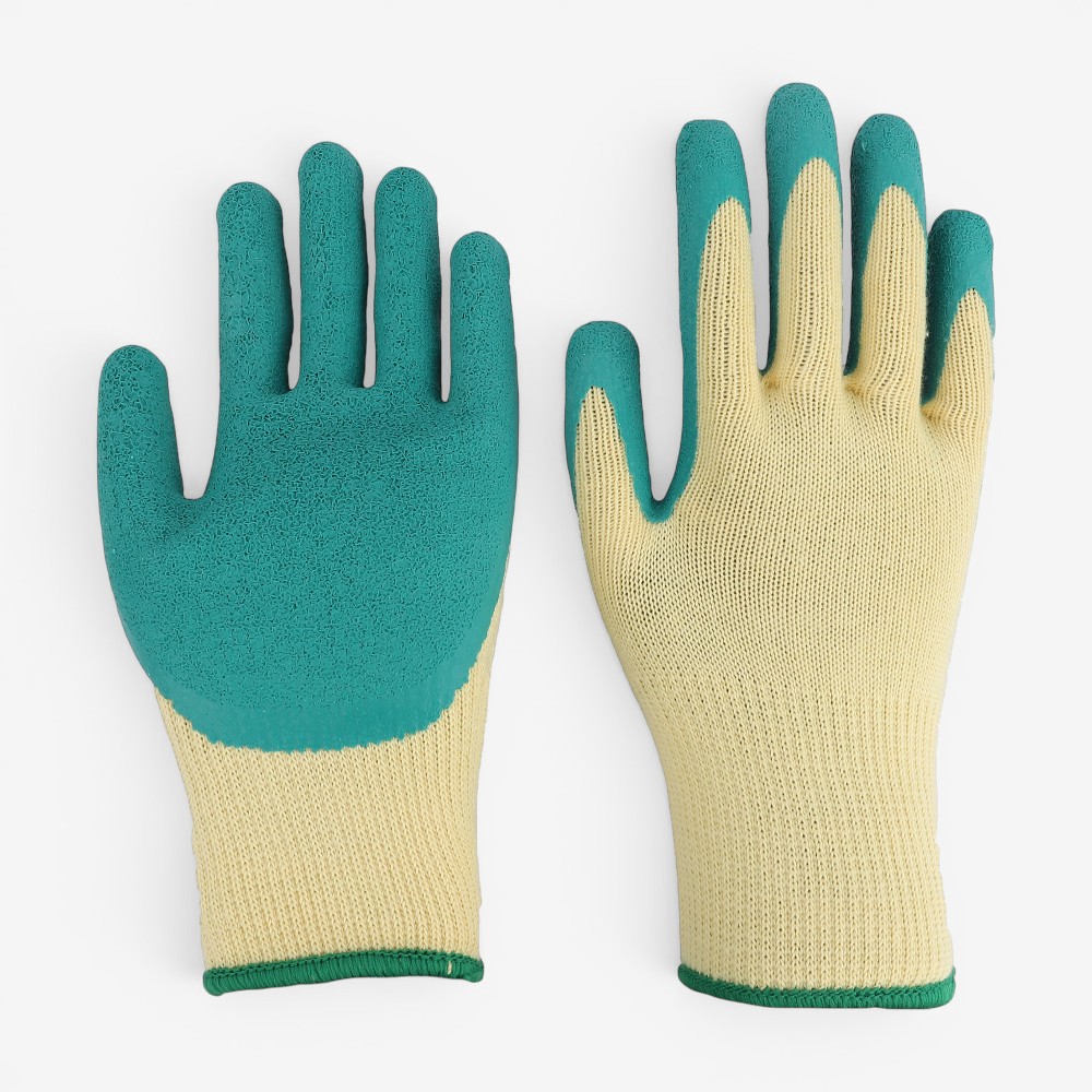 10G Cotton Liner Wrinkle Latex Palm Coated Work Gloves - Image 6