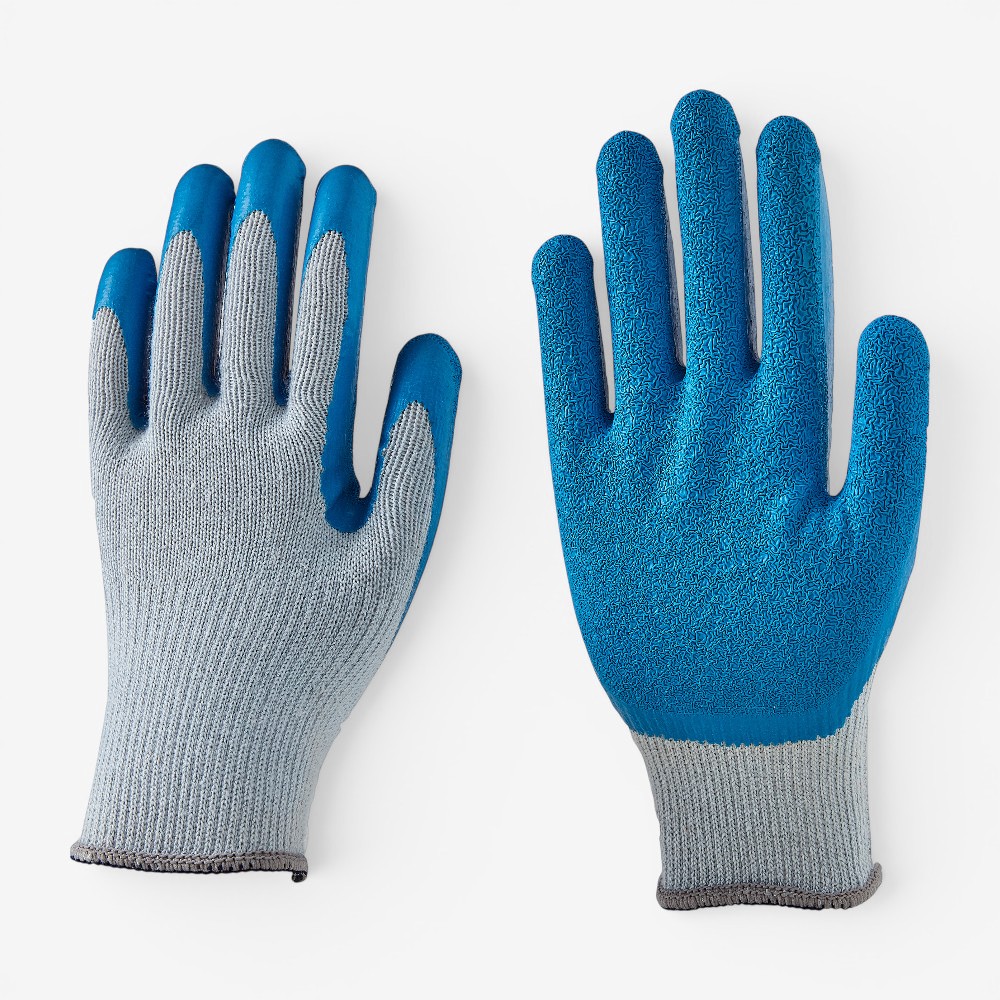 10G Cotton Liner Wrinkle Latex Palm Coated Work Gloves - Image 7