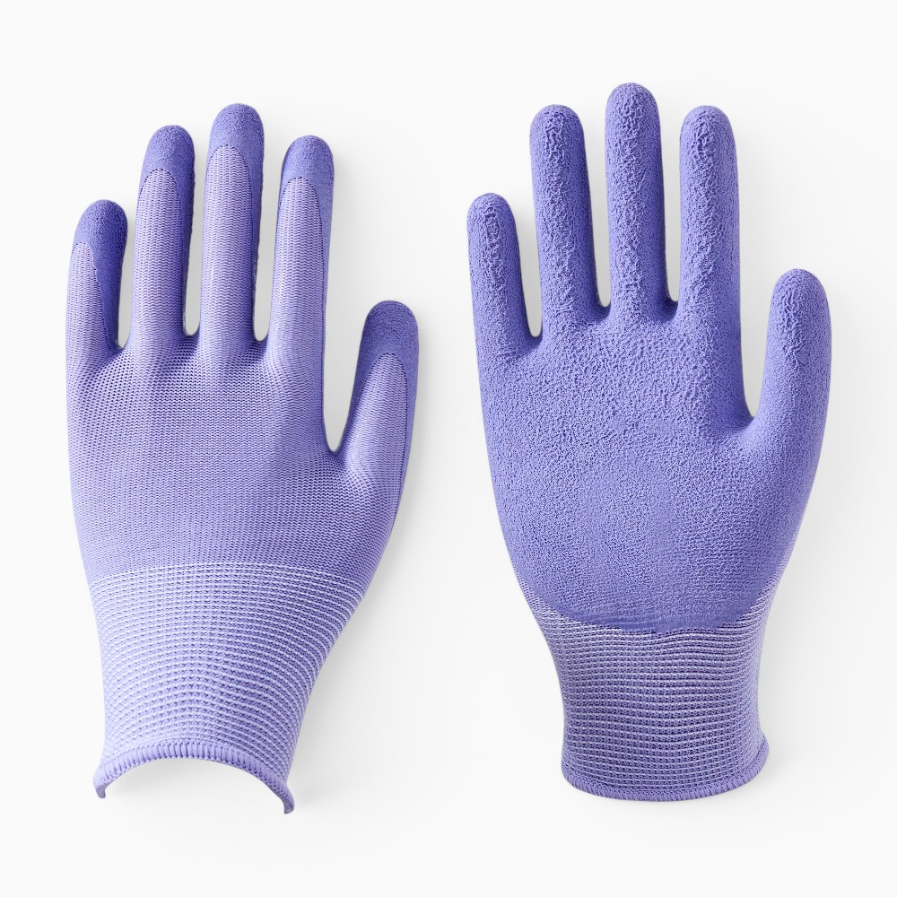 13G Polyester Crinkle Latex Palm Coated Work Gloves - Image 2