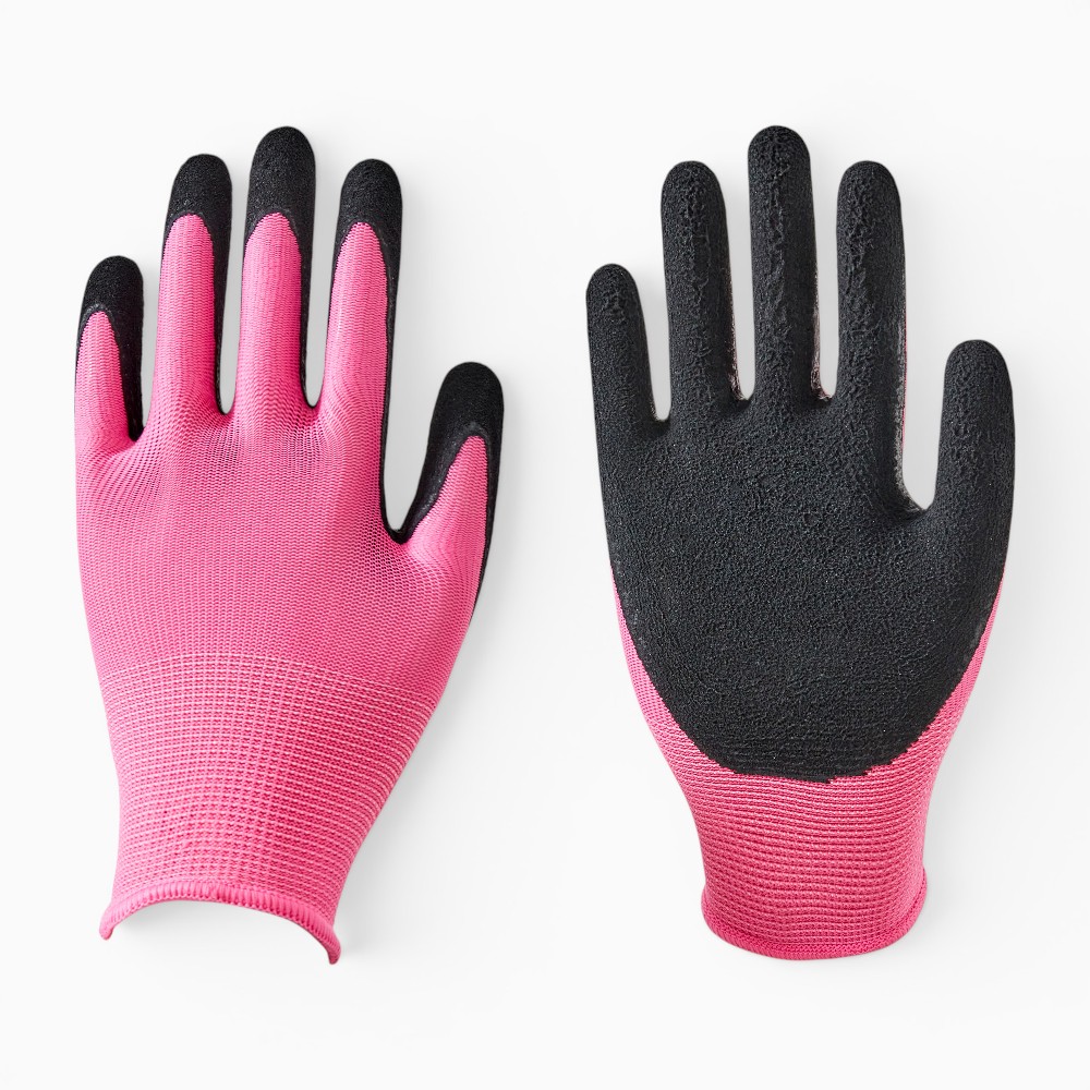 13G Polyester Crinkle Latex Palm Coated Work Gloves - Image 3