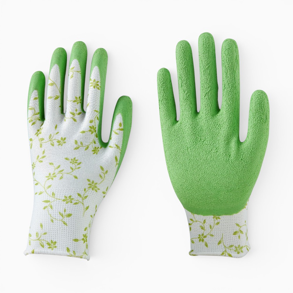13G Polyester Crinkle Latex Palm Coated Work Gloves - Image 4
