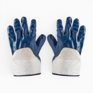 10G Cotton Jersey Three-Quarter Nitrile Coated Heavy-Duty Work Gloves with Safety Cuff