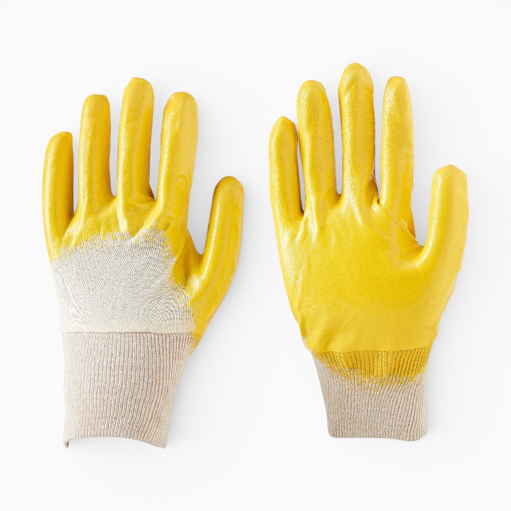 10G Cotton Interlock Three-Quarter Nitrile Coated Work Gloves with Knit Wrist - Image 2
