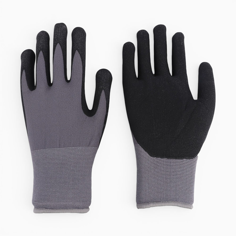 15G Nylon Spandex Micro-Foam Nitrile Palm Coated Gloves