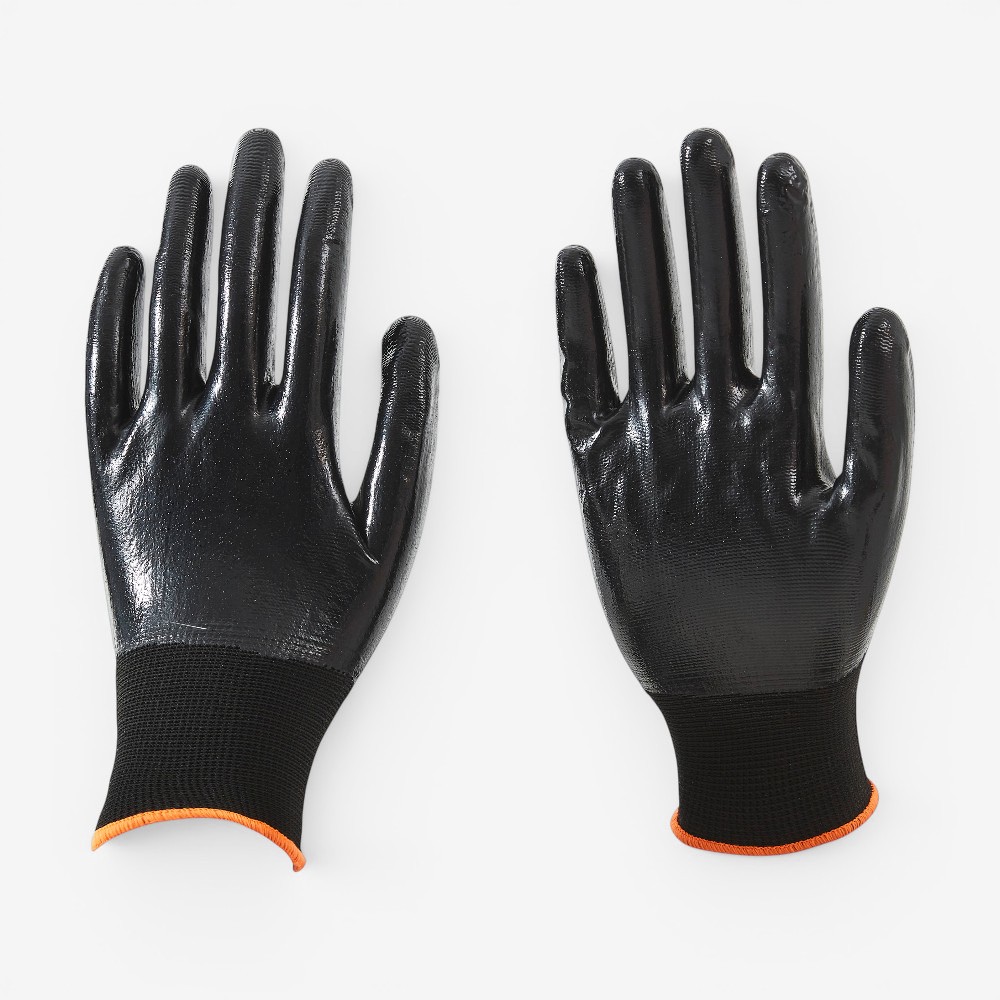 15G Polyester Full Smooth Nitrile Coated Work Gloves