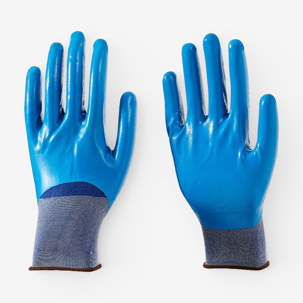 15G Polyester Full Smooth Nitrile Coated Work Gloves - Image 2