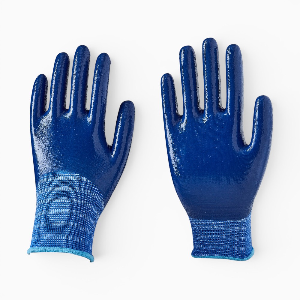 15G Polyester Full Smooth Nitrile Coated Work Gloves - Image 2
