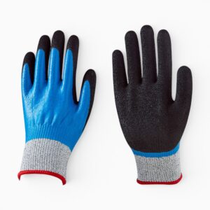 13G Cut Level 5 HPPE Glass Fiber Double Nitrile Coated Work Gloves