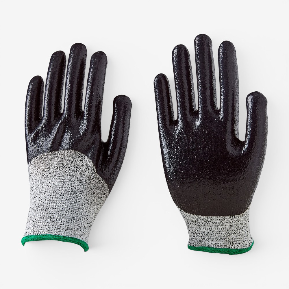 13G Cut Level 5 HPPE Glass Fiber Three-Quarter Smooth Nitrile Coated Gloves
