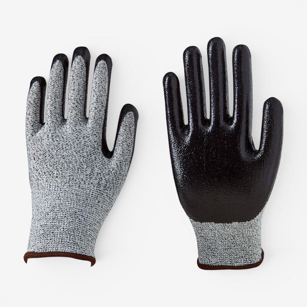 13G Cut Level 5 HPPE Glass Fiber Smooth Nitrile Palm Coated Gloves